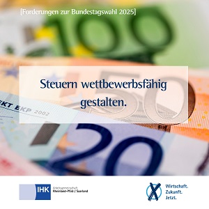 Foto mit Text Steuern wettbewebsfähig gestalten