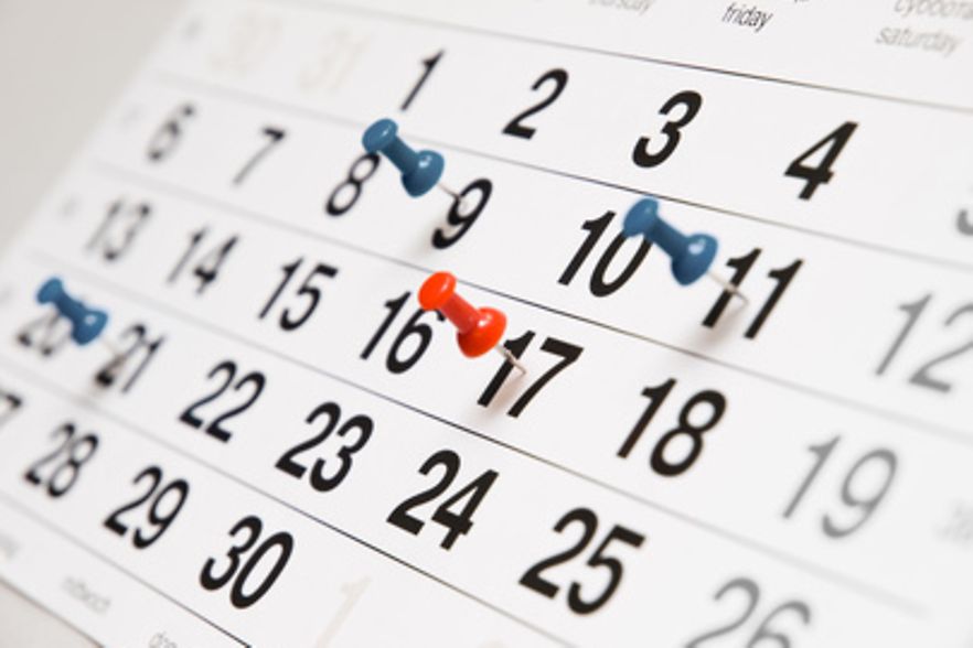 Kalender von 1 bis 30