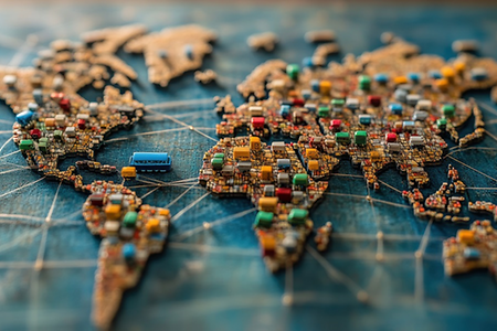 Container auf Kontinenten