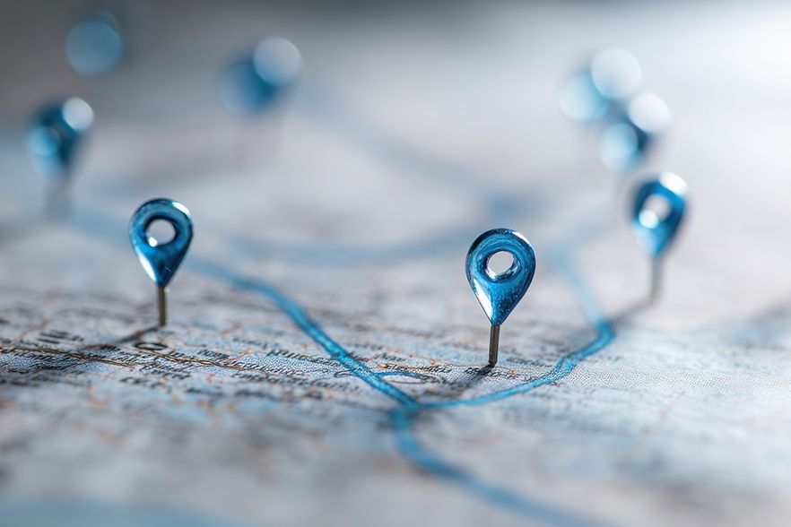 Standortpunkte auf Karte